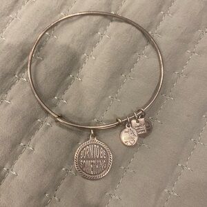 Alex and Ani Silver Born To Be Something Charm Bangle Bracelet